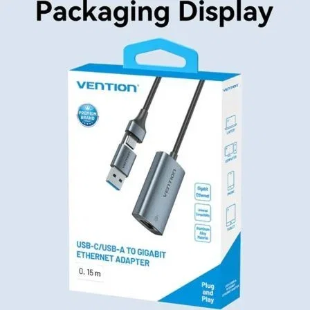 Vention Adaptador USB Tipo C a RJ45 Ethernet Gigabit 1000Mbps CFQHB Vention Adaptador USB Tipo C a RJ45 Ethernet Gigabit 1000Mbps CFQHB